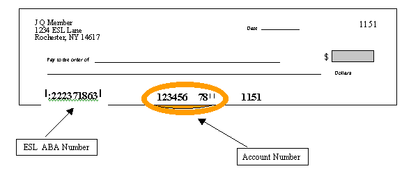 Direct Deposit and ABA Routing Number Information ESL Federal Credit
